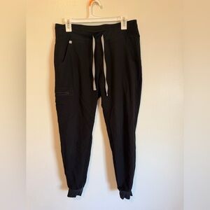 Figs Black Jogger Pants with Elastic Waist